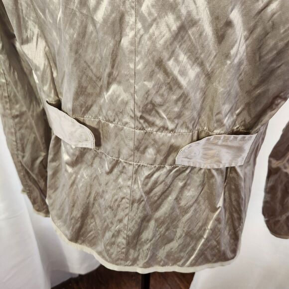 Lauren Ralph Lauren Active Sport Jacket Large Womens Silver Retro Designer Rave - Picture 9 of 12